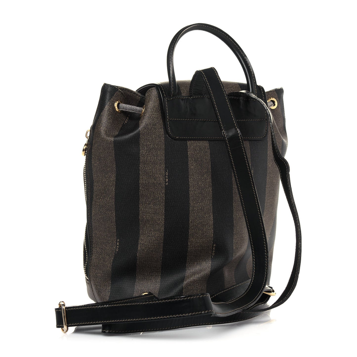 Coated Canvas Pequin Drawstring Backpack Tobacco
