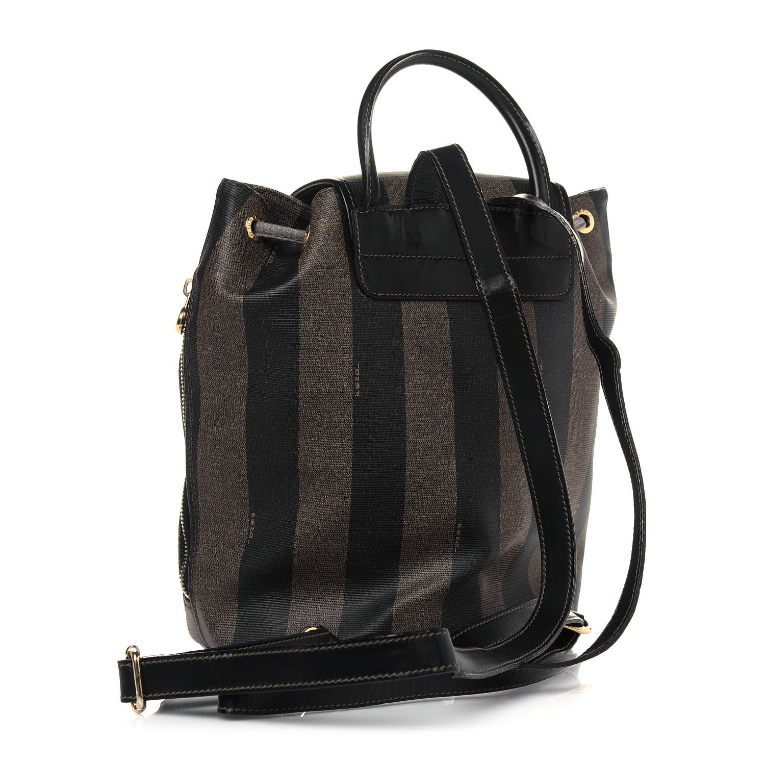 Fendi Coated Canvas Pequin Drawstring Backpack Tobacco 3 of 15