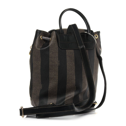 Fendi Coated Canvas Pequin Drawstring Backpack Tobacco 3 of 15