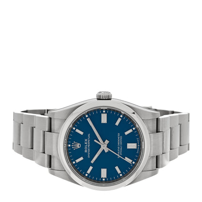 Rolex Stainless Steel 36mm Oyster Perpetual Watch Med Blue 126000 2 of 5