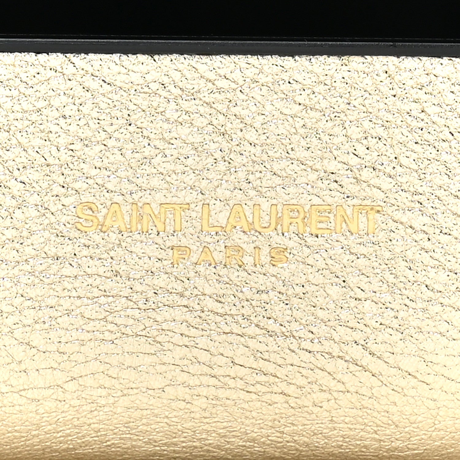 Saint Laurent Metallic Calfskin Paris Airpods Pro Holder Platino Black 4 of 5