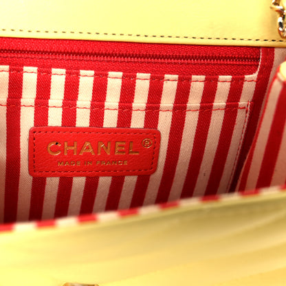 Chanel Calfskin Quilted Chevron Small Envelope Flap Yellow 5 of 9