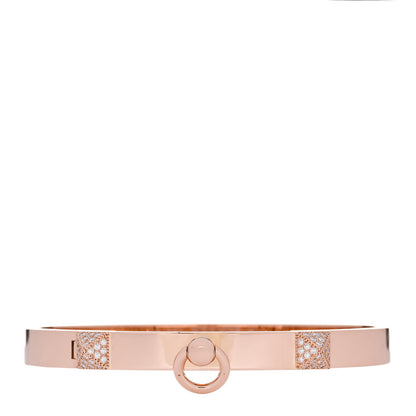 Hermes 18K Rose Gold Diamond PM Collier De Chien Bracelet SH 1 of 3