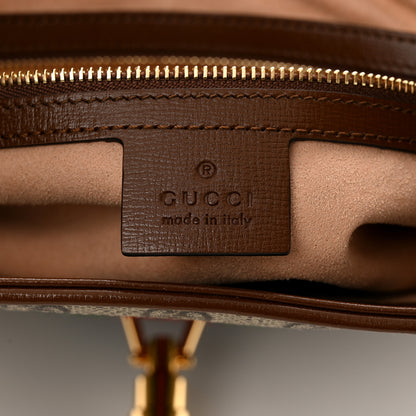 Gucci GG Supreme Monogram Azalea Calfskin Web Medium Jackie 1961 Hobo Beige Ebony Brown Sugar 6 of 10