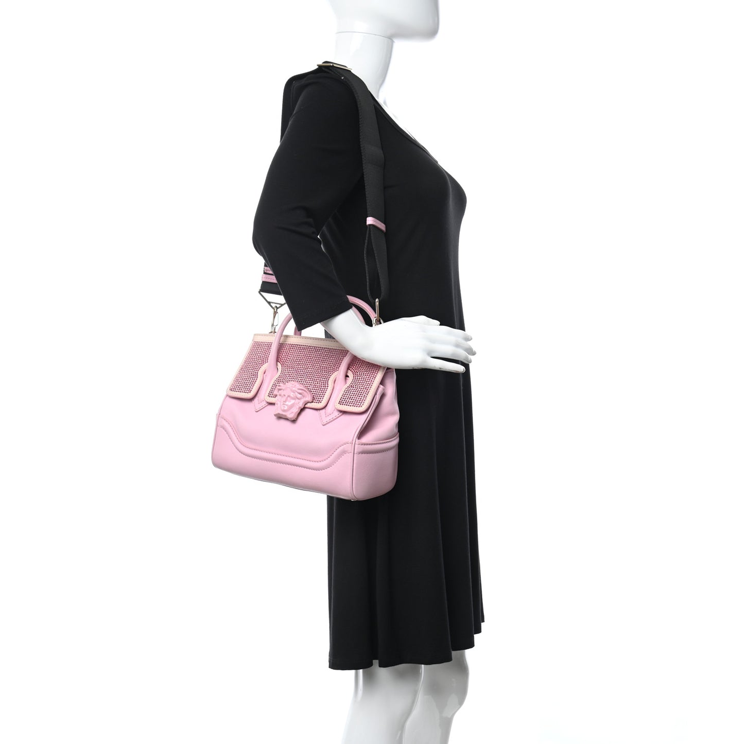 Calfskin Crystal Medium Baroque Palazzo Empire Bag Pink