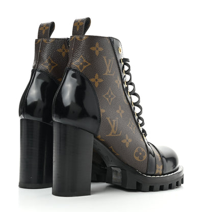 Louis Vuitton Patent Calfskin Monogram Star Trail Ankle Boots 36 Black 4 of 6