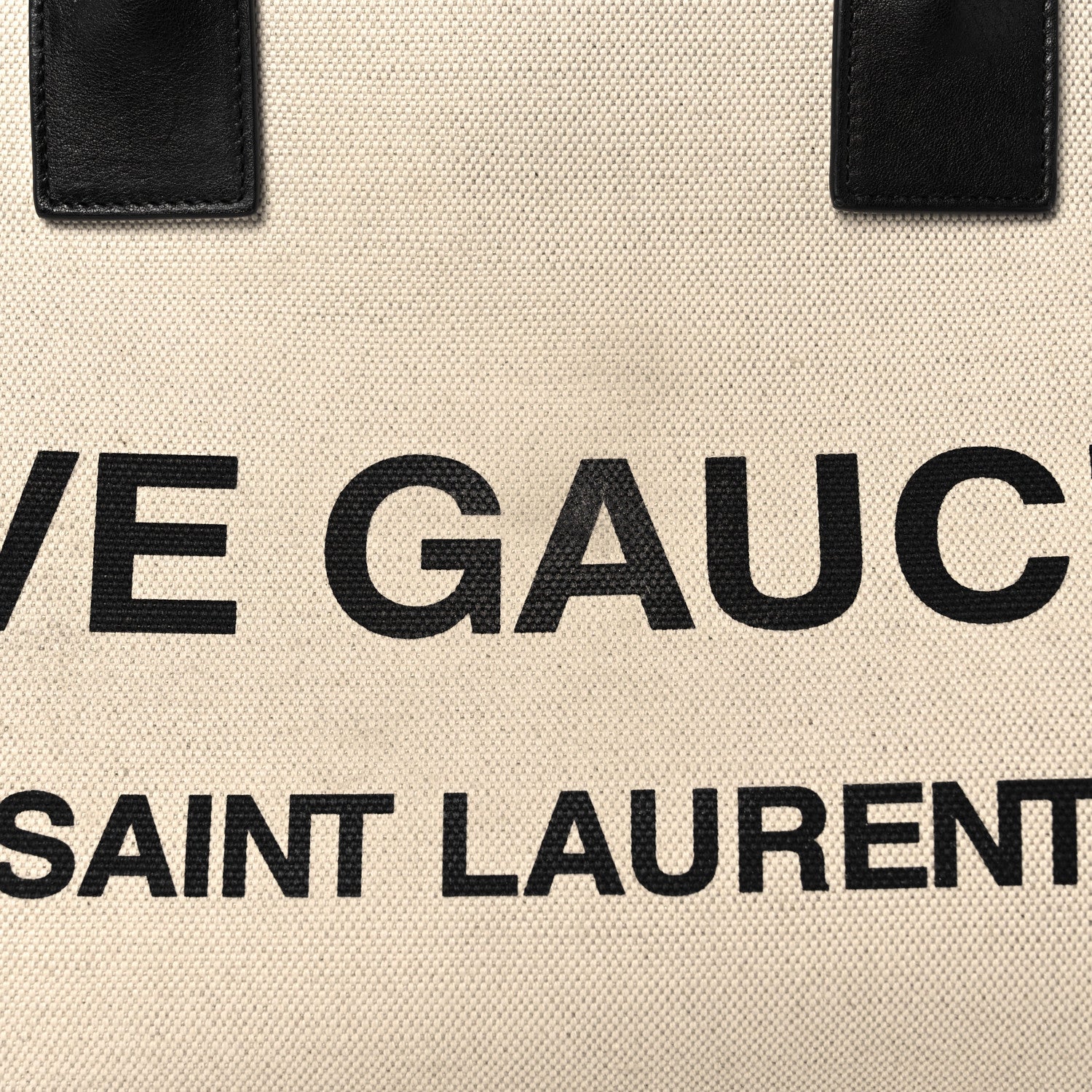 Saint Laurent Linen Calfskin Rive Gauche Tote Optic White 7 of 9