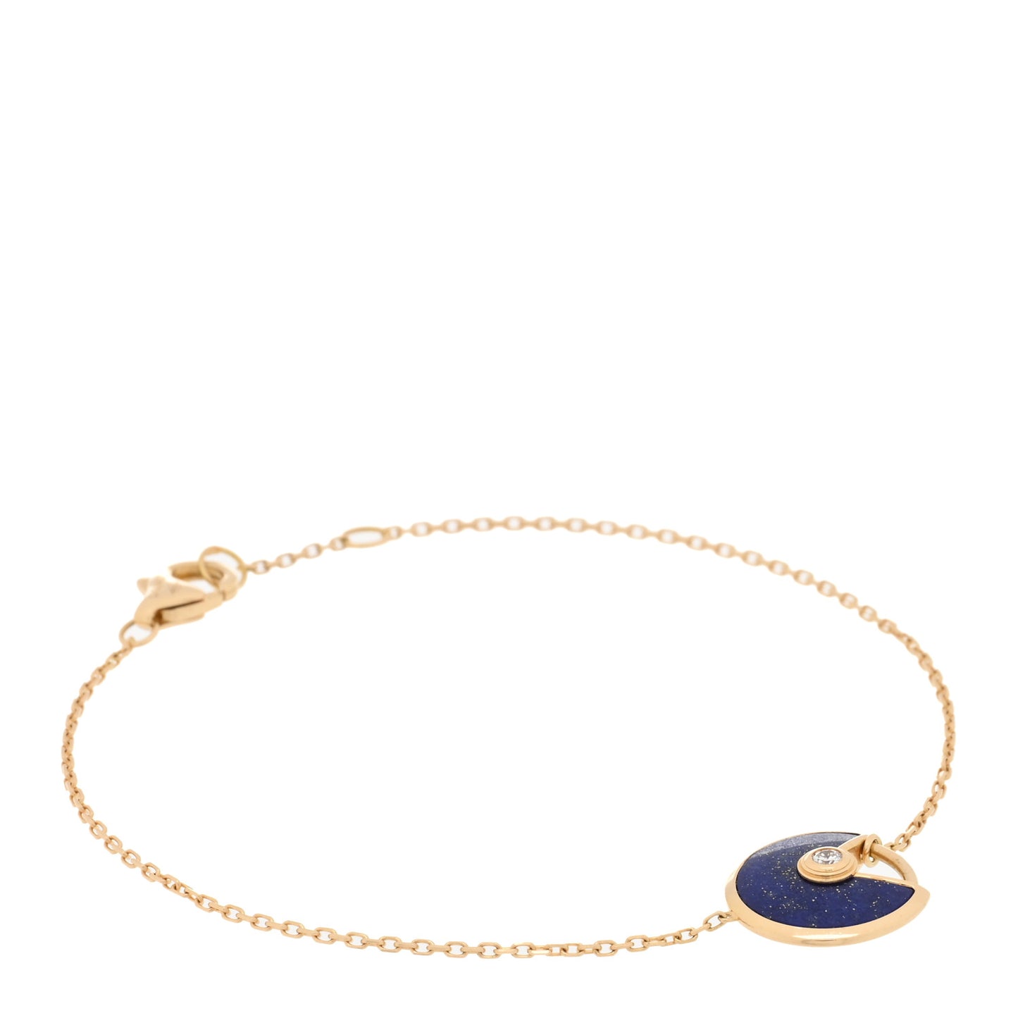 18K Yellow Gold Diamond Lapis Lazuli Amulette de Cartier Bracelet