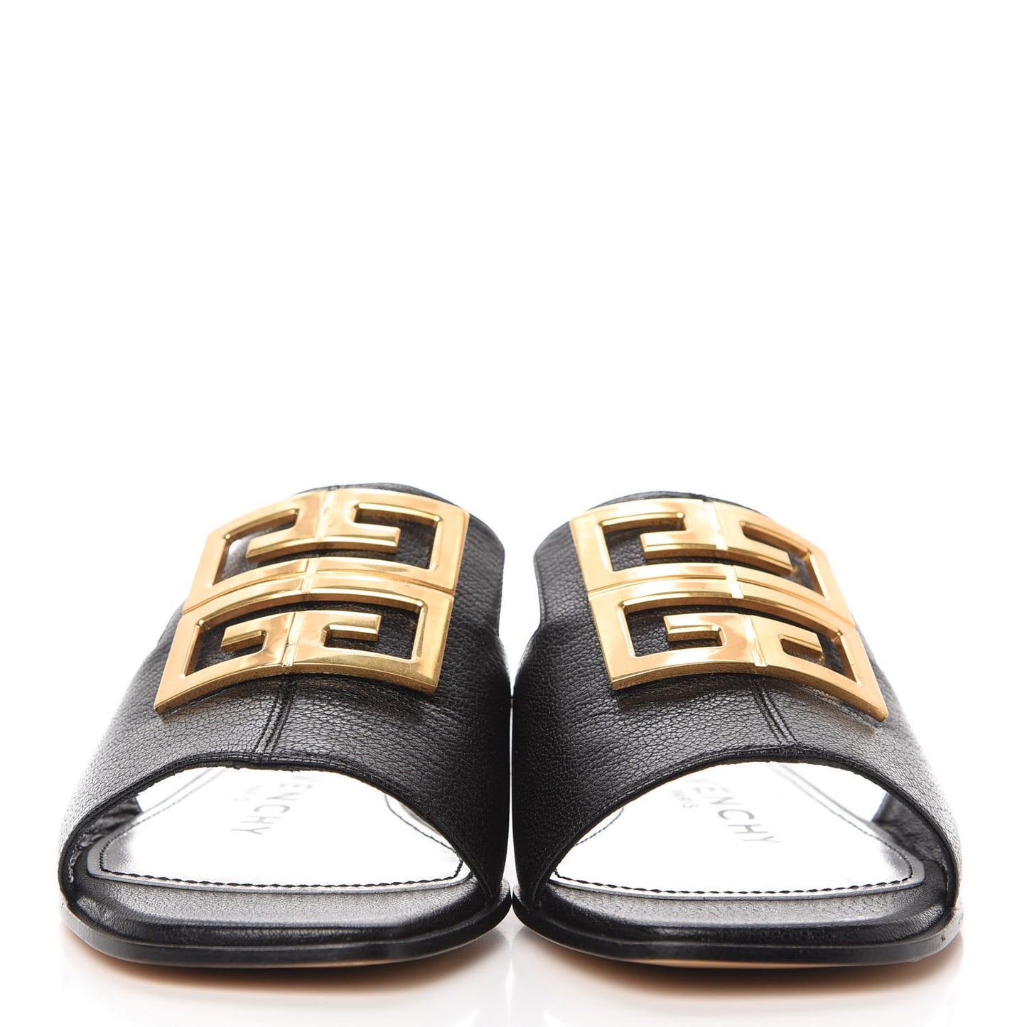 Goatskin 4G Flat Sandals 35 Black