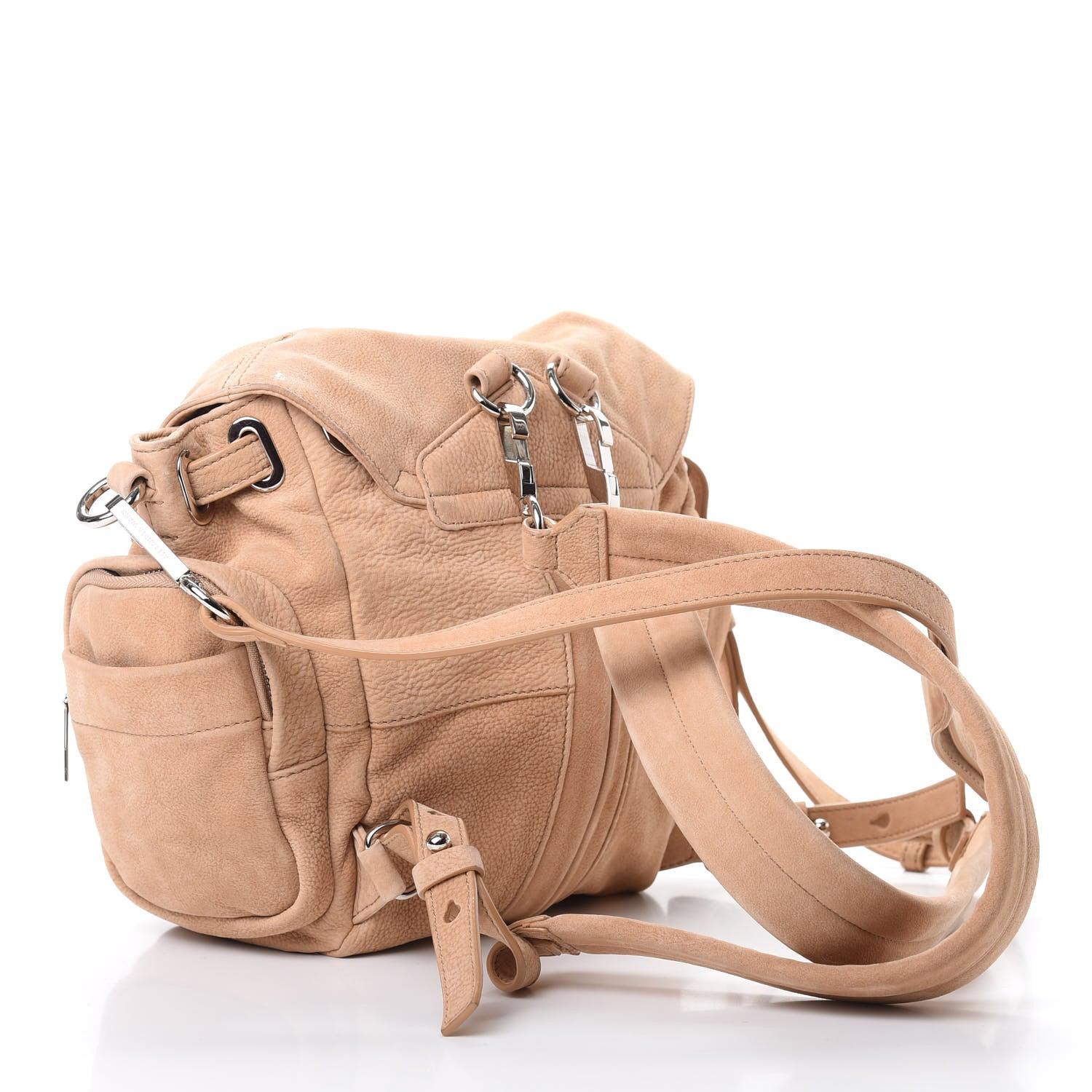 Alexander Wang Nubuck Mini Marti Backpack Bag Beige Rhodium Hardware 2 of 11