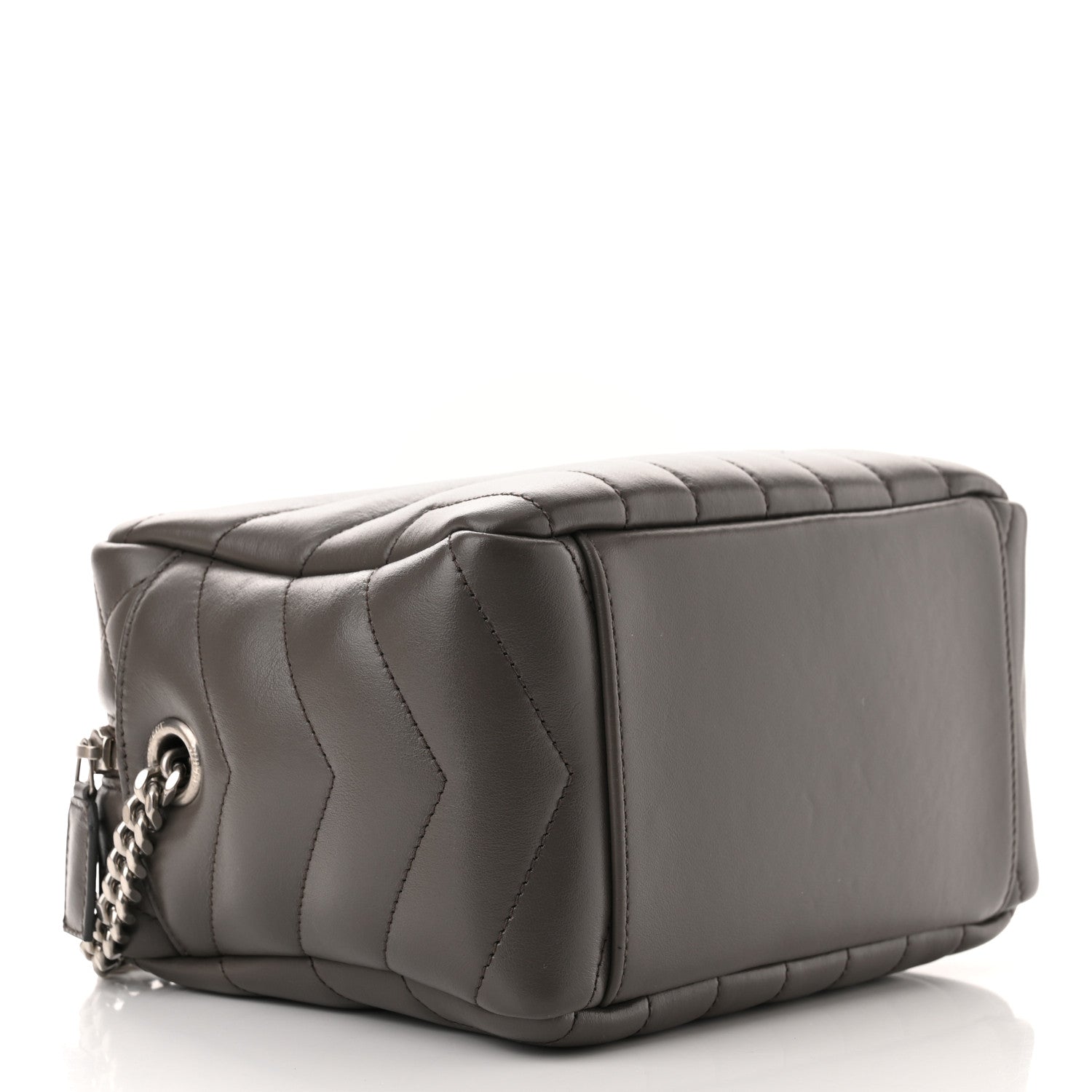Saint Laurent Calfskin Y Quilted Monogram Small Loulou Bowling Bag Earth 3 of 10