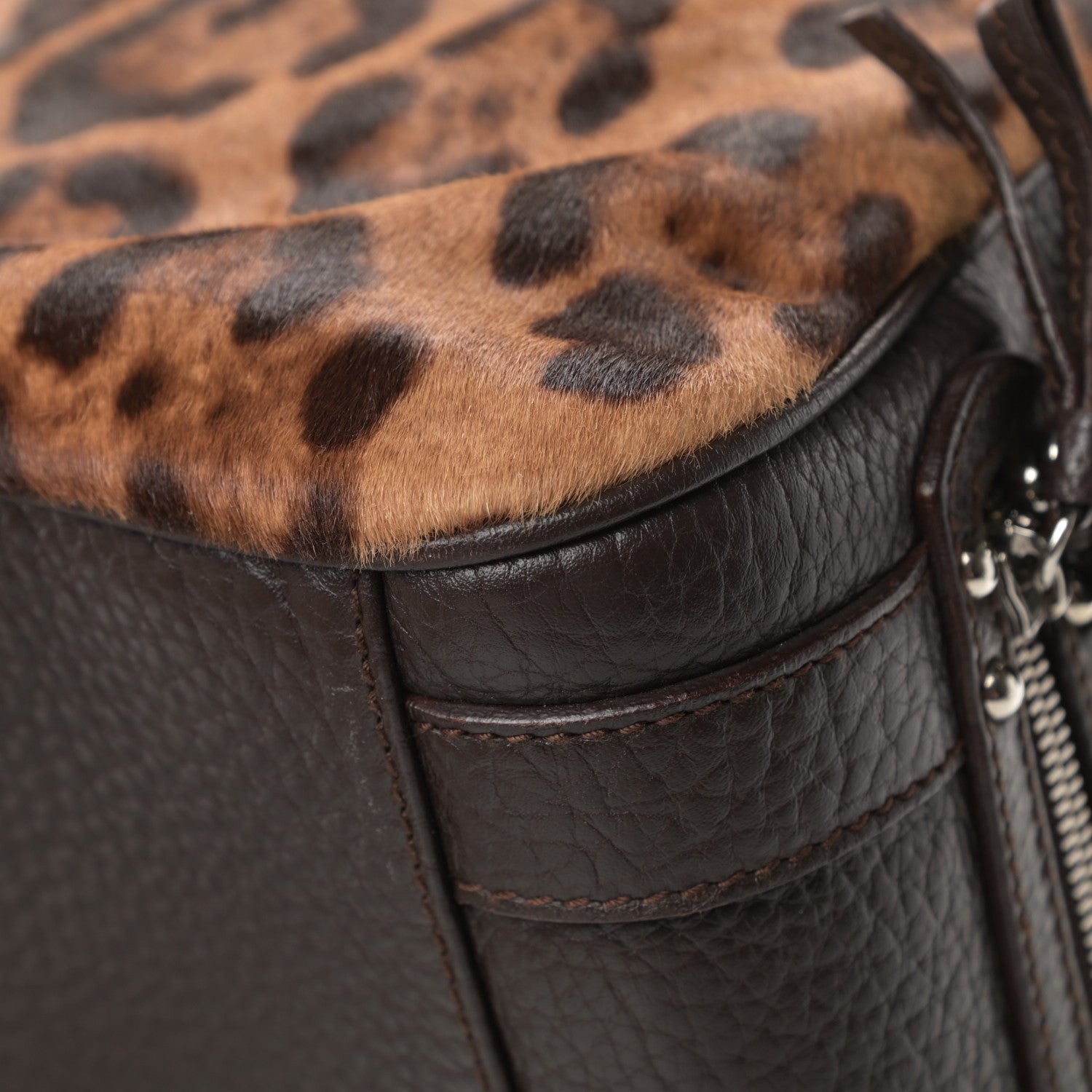Dolce & Gabbana Calf Hair Leopard Print Miss Easy Way Satchel Naturale 11 of 15