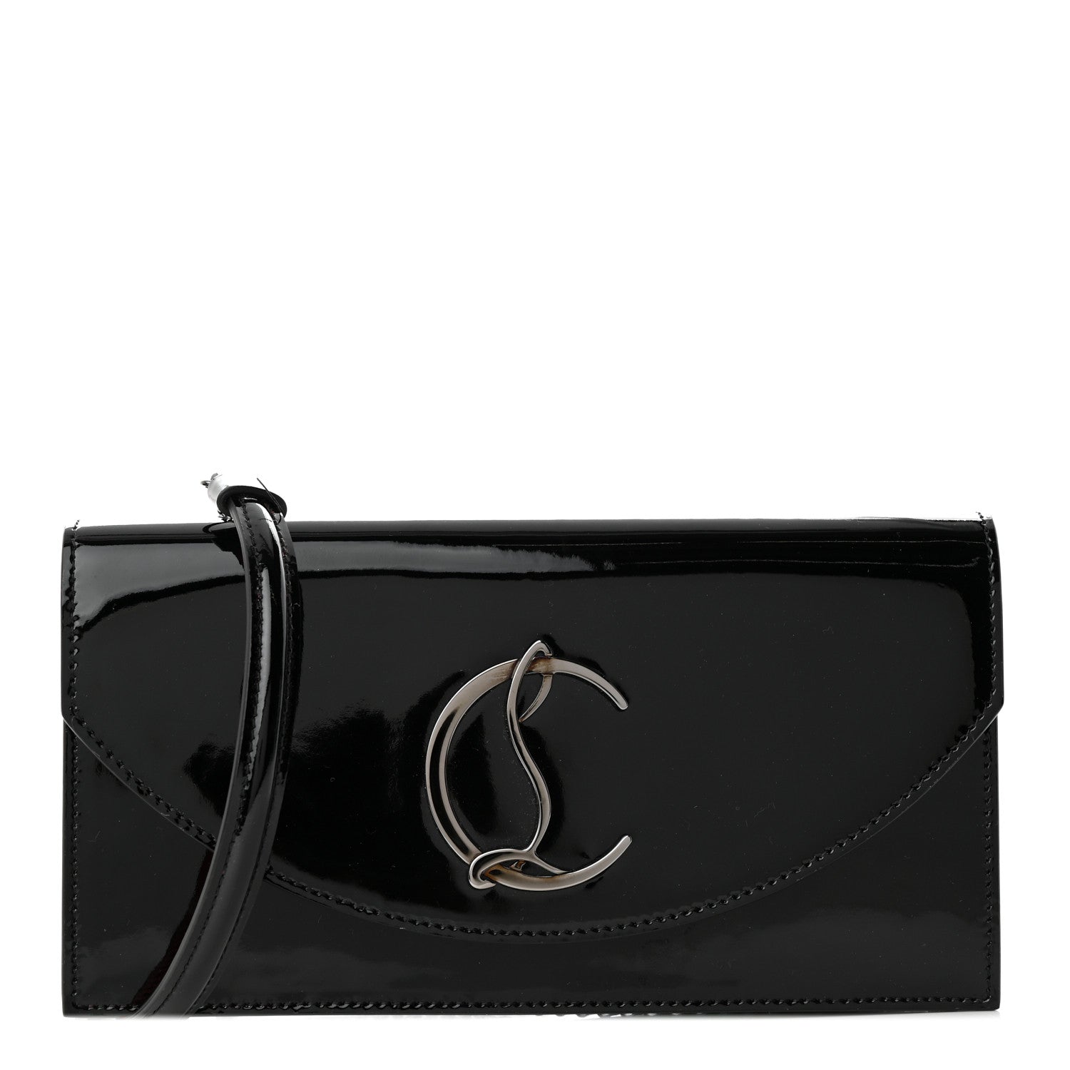 Christian Louboutin Patent Calfskin Loubi54 Crossbody Clutch Black 1 of 11