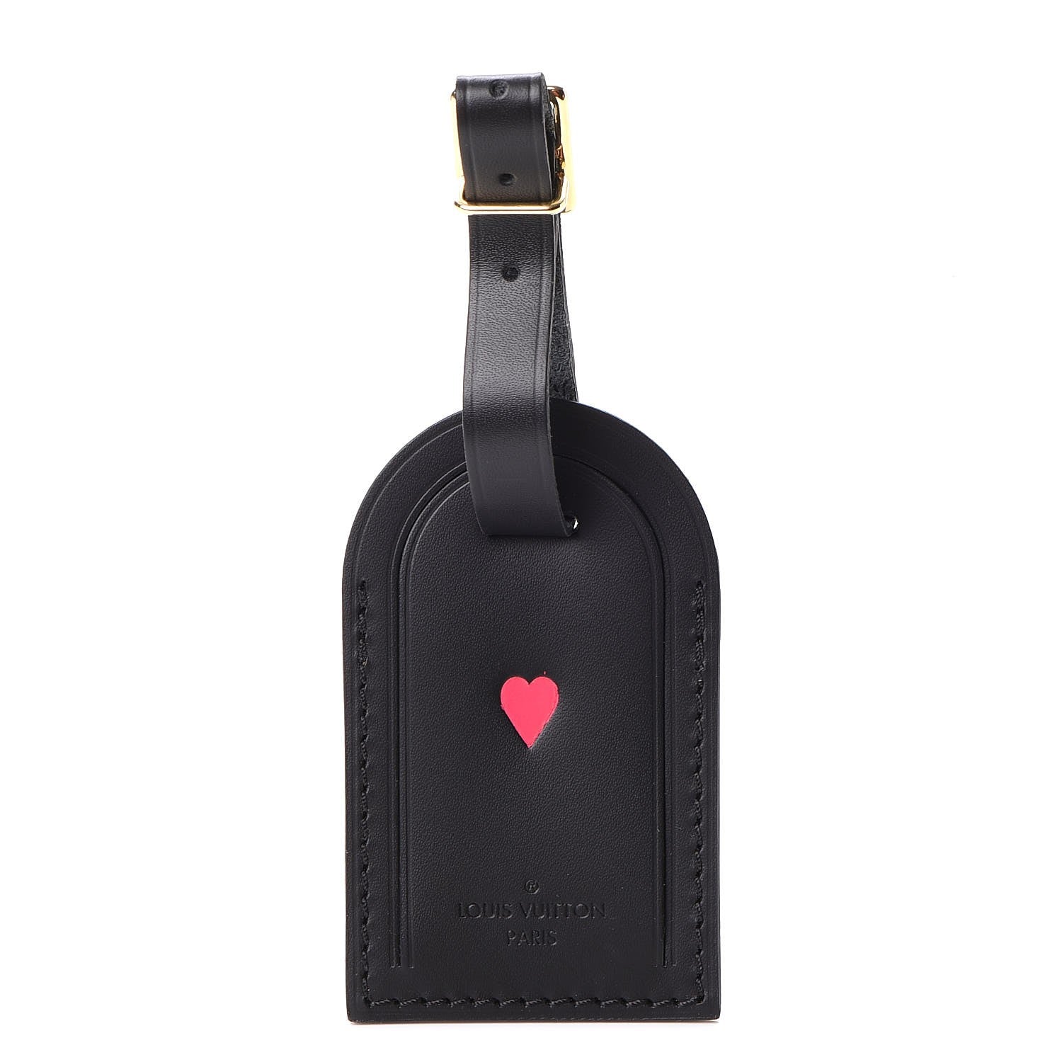 Louis Vuitton Calfskin Luggage Tag Black 1 of 4