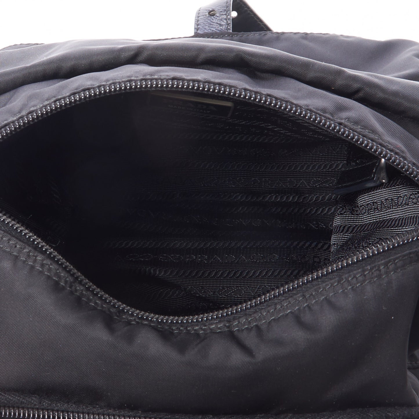 Tessuto Nylon Single Buckle Messenger Bag Black