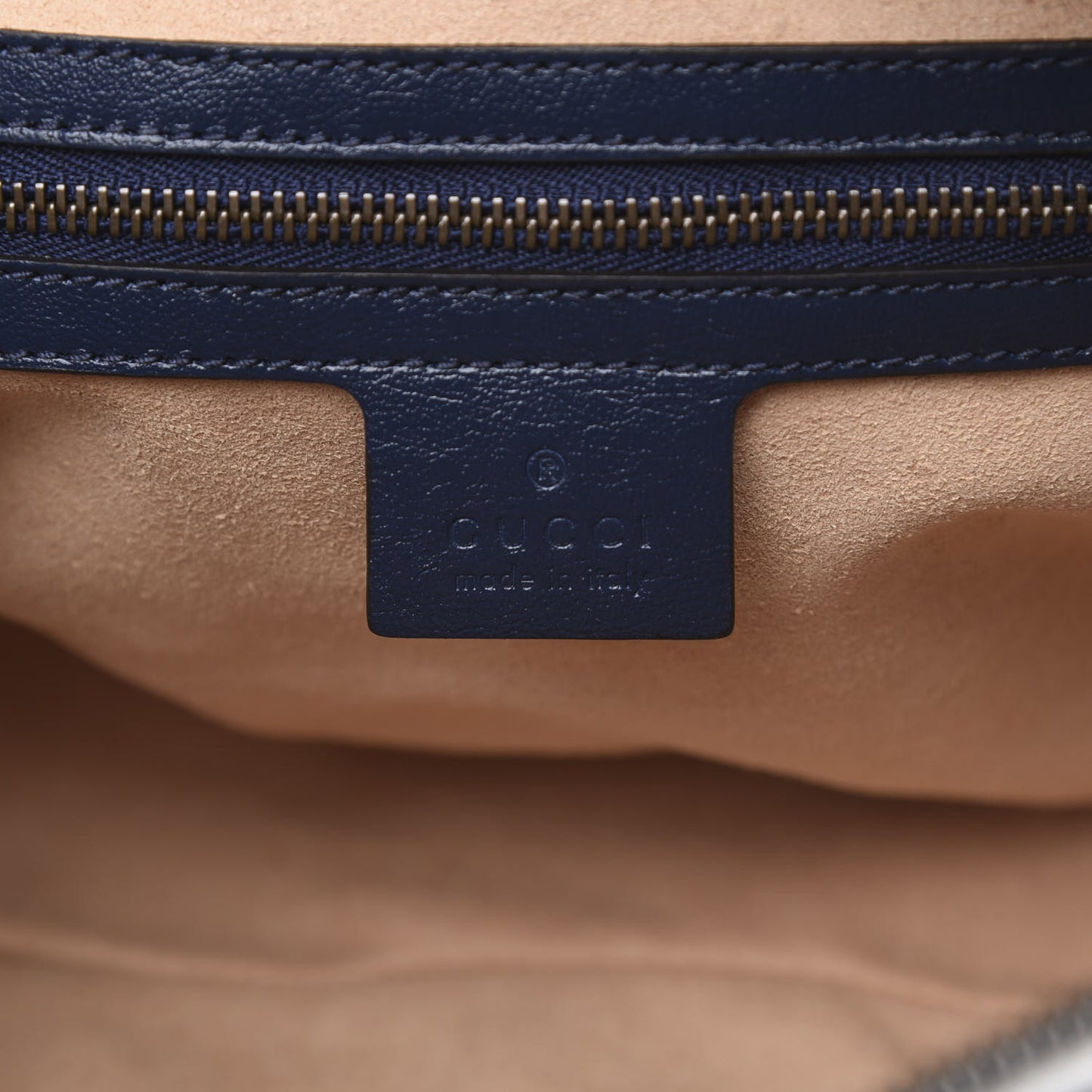 Vintage Effect Calfskin Matelasse Diagonal Small Torchon GG Marmont Bamboo Top Handle Shoulder Bag Mystic White Blue Agata