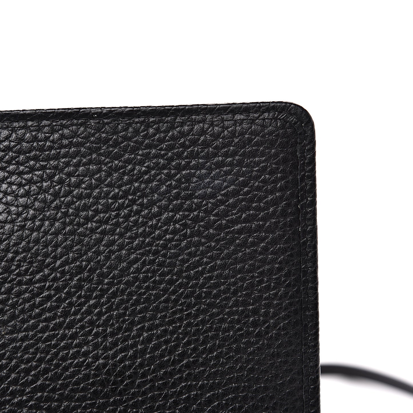 Grained Calfskin Embellished Tulip Print Wallet Crossbody Black Multicolor