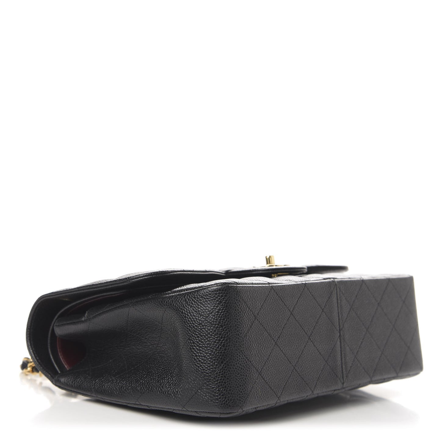 Caviar Quilted Jumbo Double Flap Black