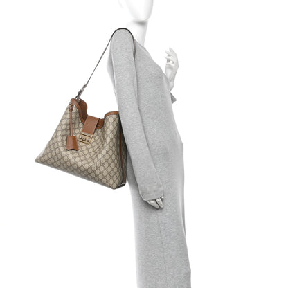 Gucci GG Icon Monogram Padlock Shoulder Bag Beige Dark Brown 2 of 15