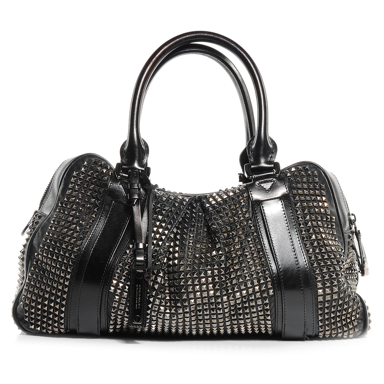 Burberry Prorsum Calfskin Studded Knight Satchel Black 1 of 8