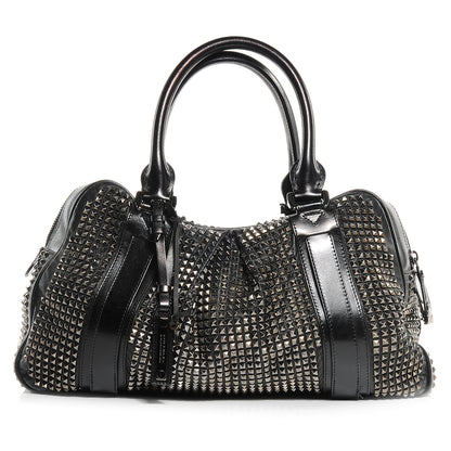 Burberry Prorsum Calfskin Studded Knight Satchel Black 1 of 8