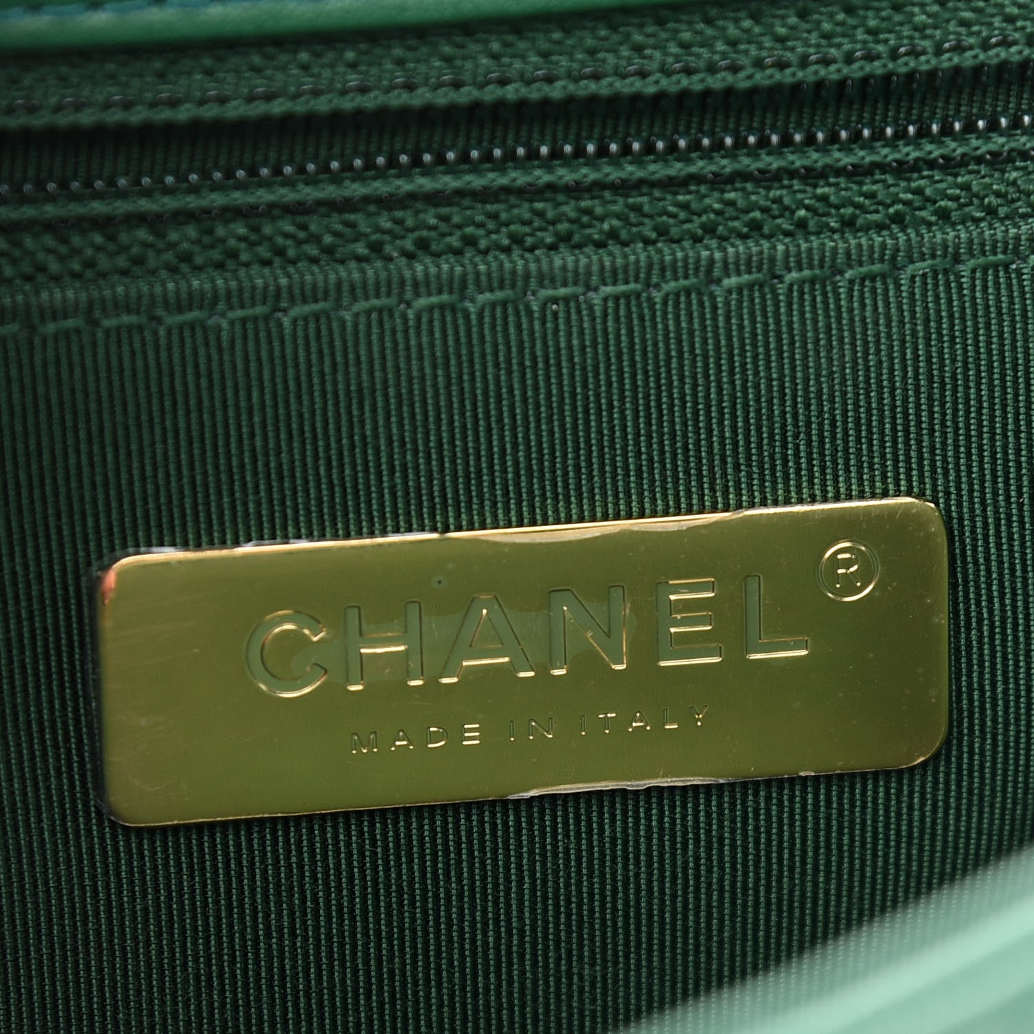 Chanel Lambskin Quilted Chain Infinity Top Handle Flap Green 6 of 10