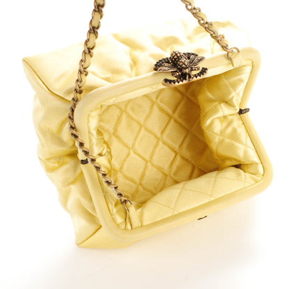 Chanel Satin Garden Evening Clutch Light Yellow 5 of 8