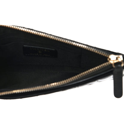 Chanel Lambskin Camellia Embossed Classic Zip Pouch Black 5 of 10