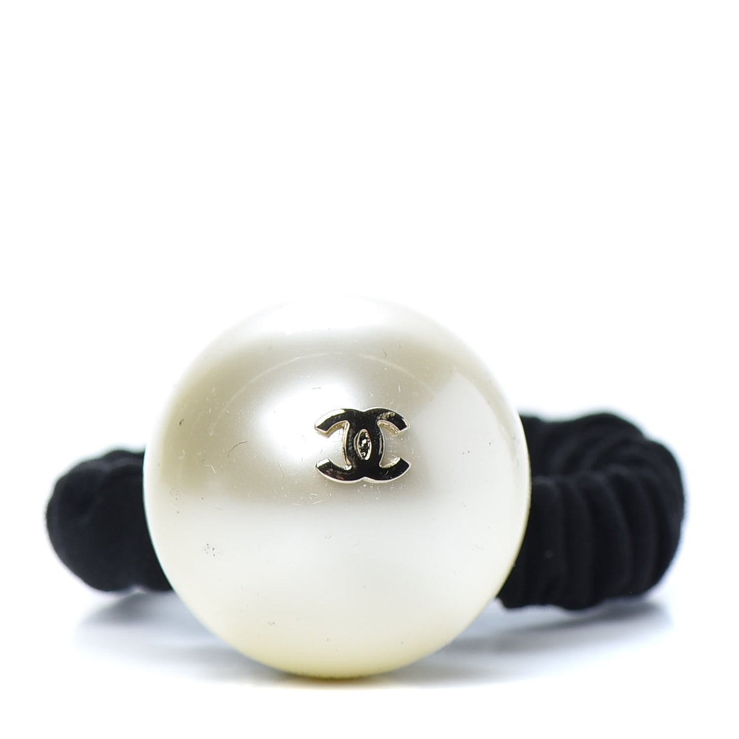Pearl CC Hair Tie Black Gold Pearly White