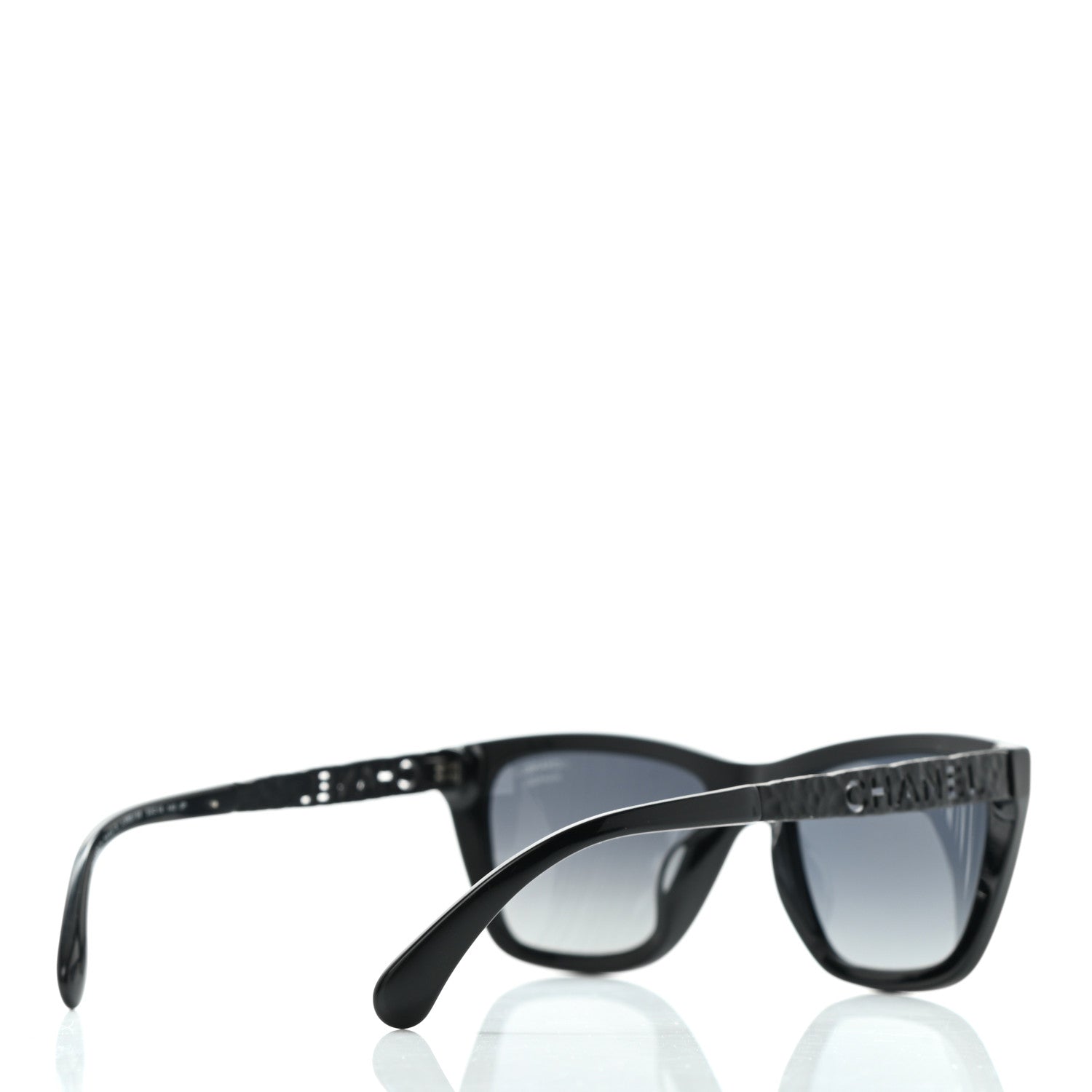 Chanel Acetate Metal Polarized Rectangle Sunglasses 5442 Black 4 of 8
