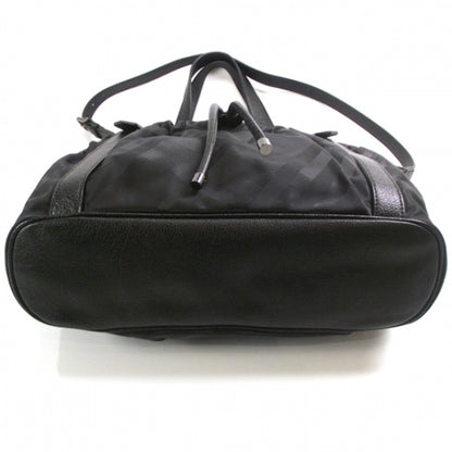 Burberry Nylon Tonal Check Tote Black 4 of 9