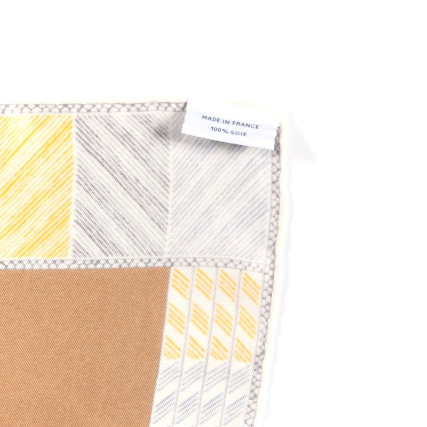 Hermes Silk Favori Du Faubourg Scarf 90 Camel Jaune Gris 4 of 4