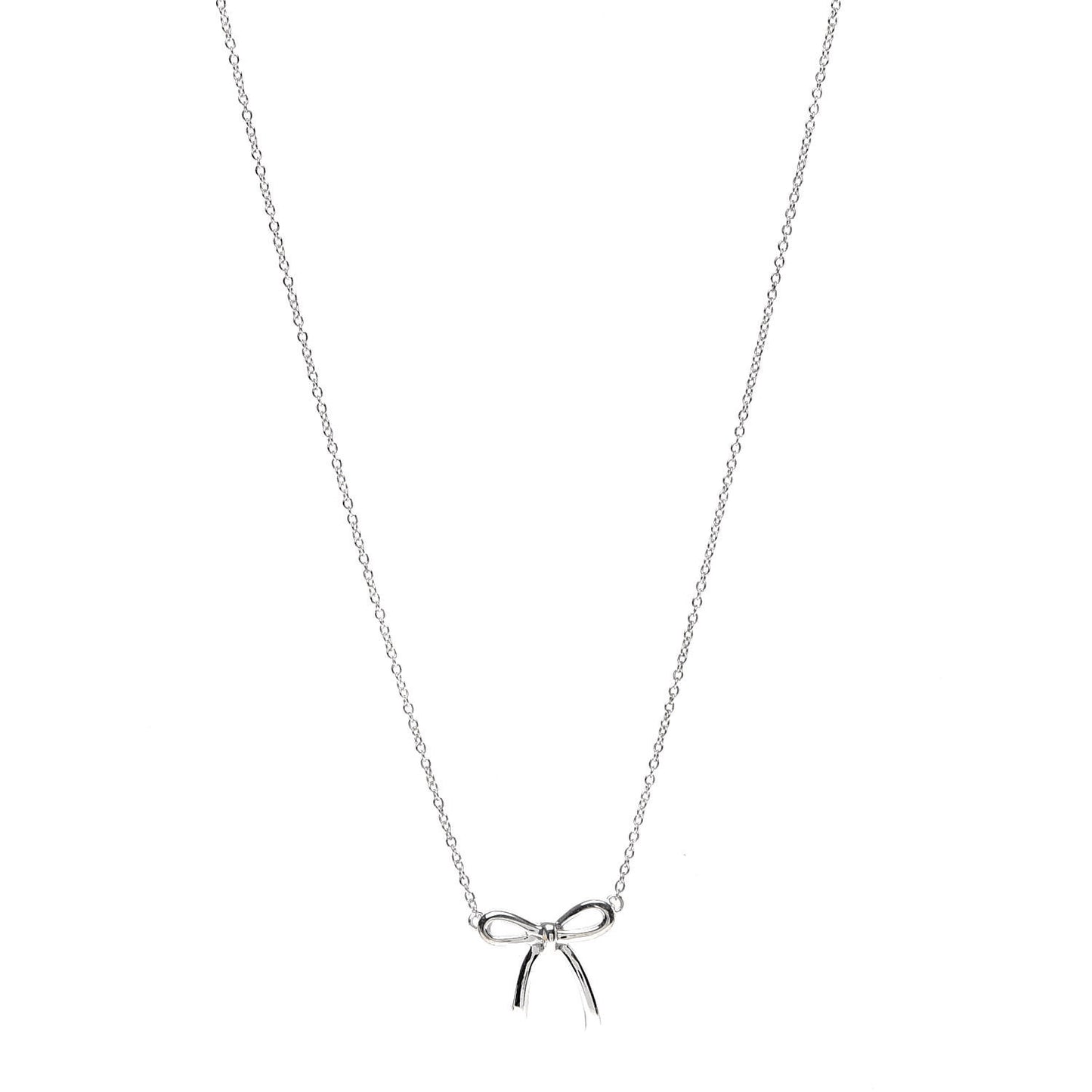 Sterling Silver Small Bow Pendant Necklace
