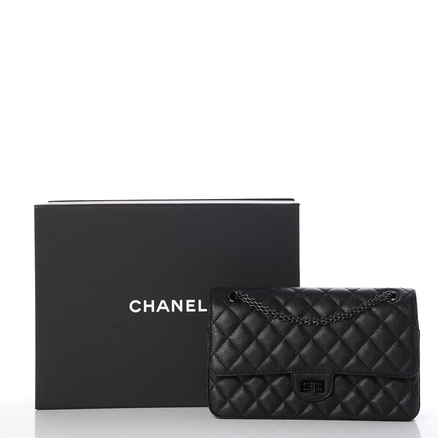 Chanel Crumpled Calfskin Quilted 2.55 Reissue 226 Flap So Black 8 of 8