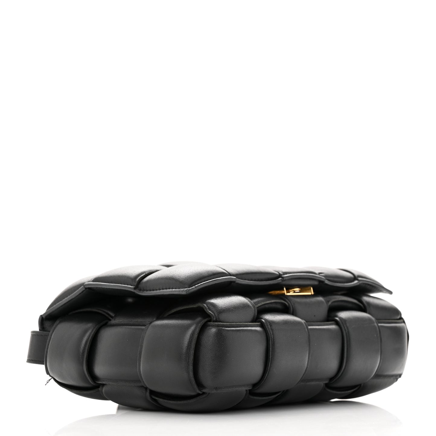 Nappa Maxi Intreccio Padded Cassette Crossbody Bag Black