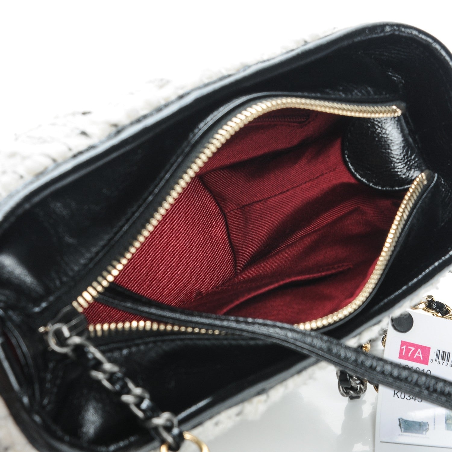Chanel Tweed Calfskin Quilted Small Gabrielle Hobo Black 5 of 7