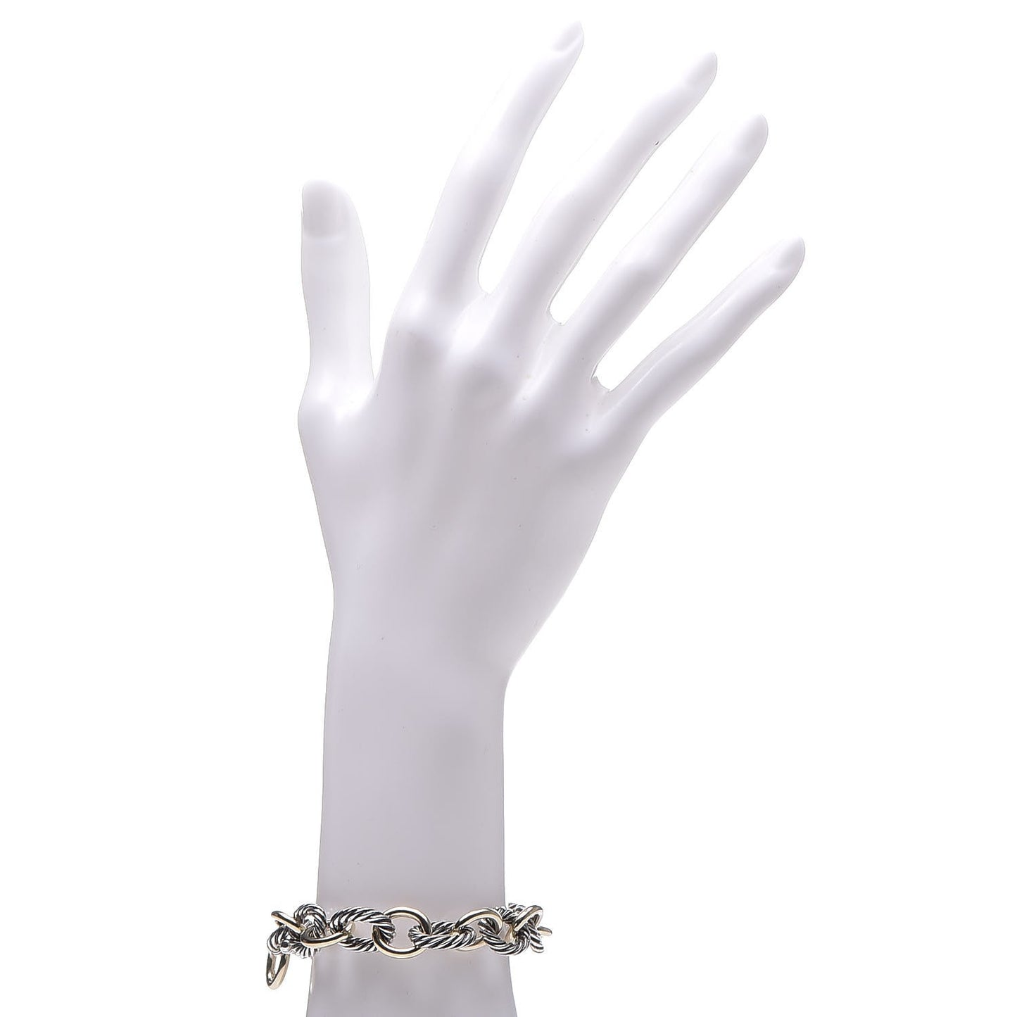 Sterling Silver 18K Yellow Gold 12mm Large Oval Link Bracelet