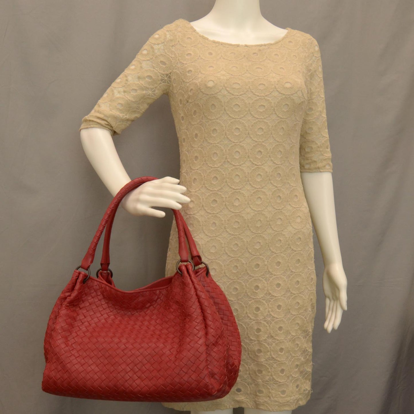 Nappa Intrecciato Parachute Bag Red