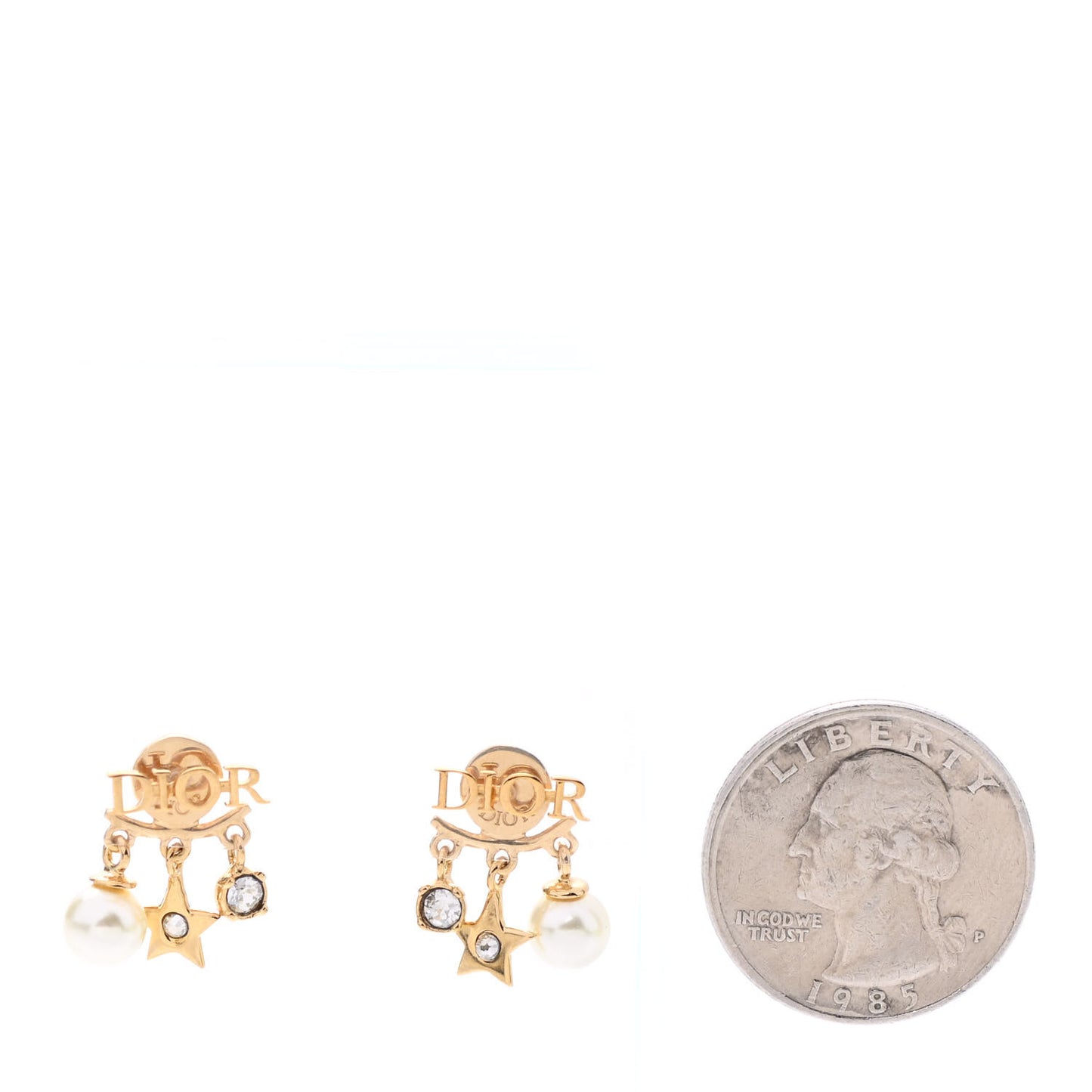 Pearl Crystal Dio(r)evolution Earrings Aged Gold