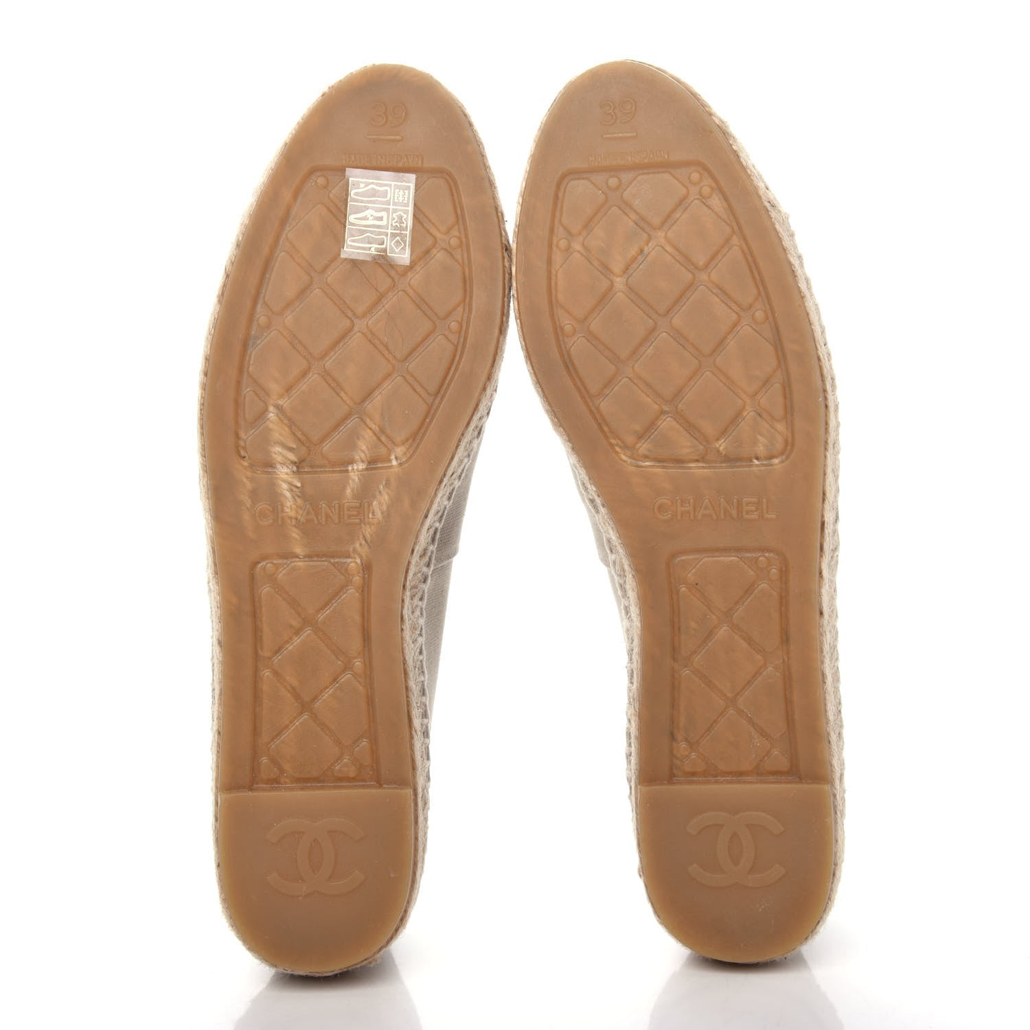 Chanel Canvas Grosgrain CC Espadrilles 39 Light Green Black 6 of 12
