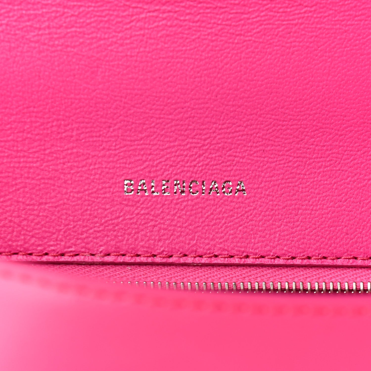 Balenciaga Shiny Box Calfskin Small Hourglass Top Handle Bag Acid Fuchsia 8 of 8