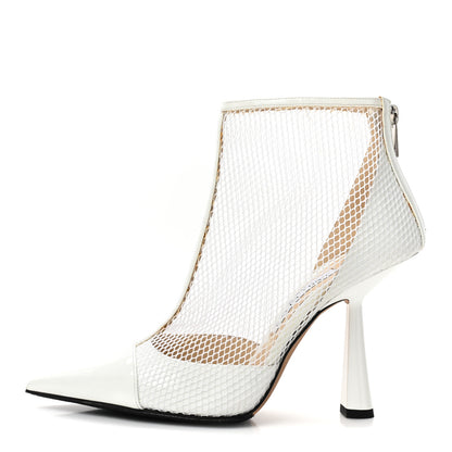 Jimmy Choo Mesh Patent Kix 100 Boots 39 White 1 of 10