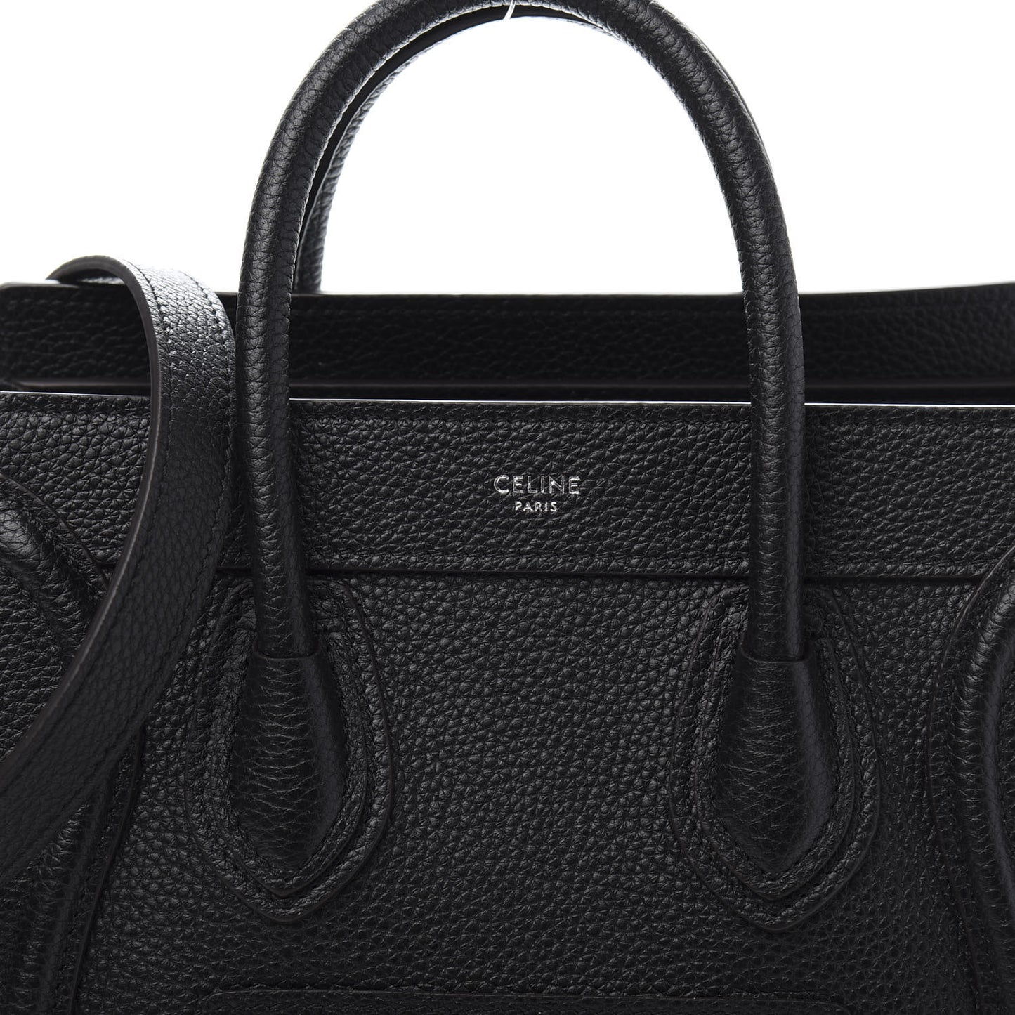 Drummed Calfskin Nano Luggage Black