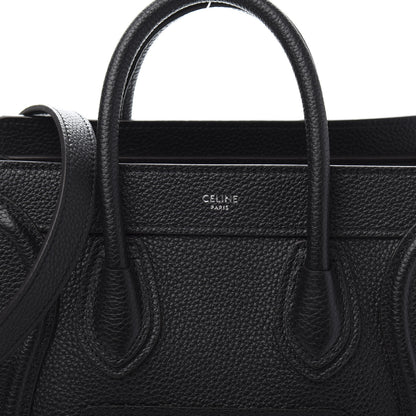 Celine Drummed Calfskin Nano Luggage Black 10 of 11