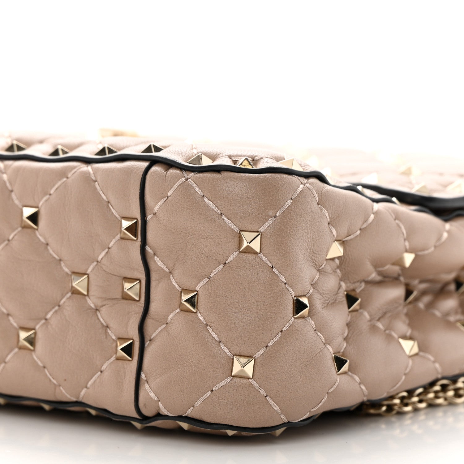 Valentino Garavani Lambskin Medium Rockstud Spike Shoulder Bag Poudre 9 of 15