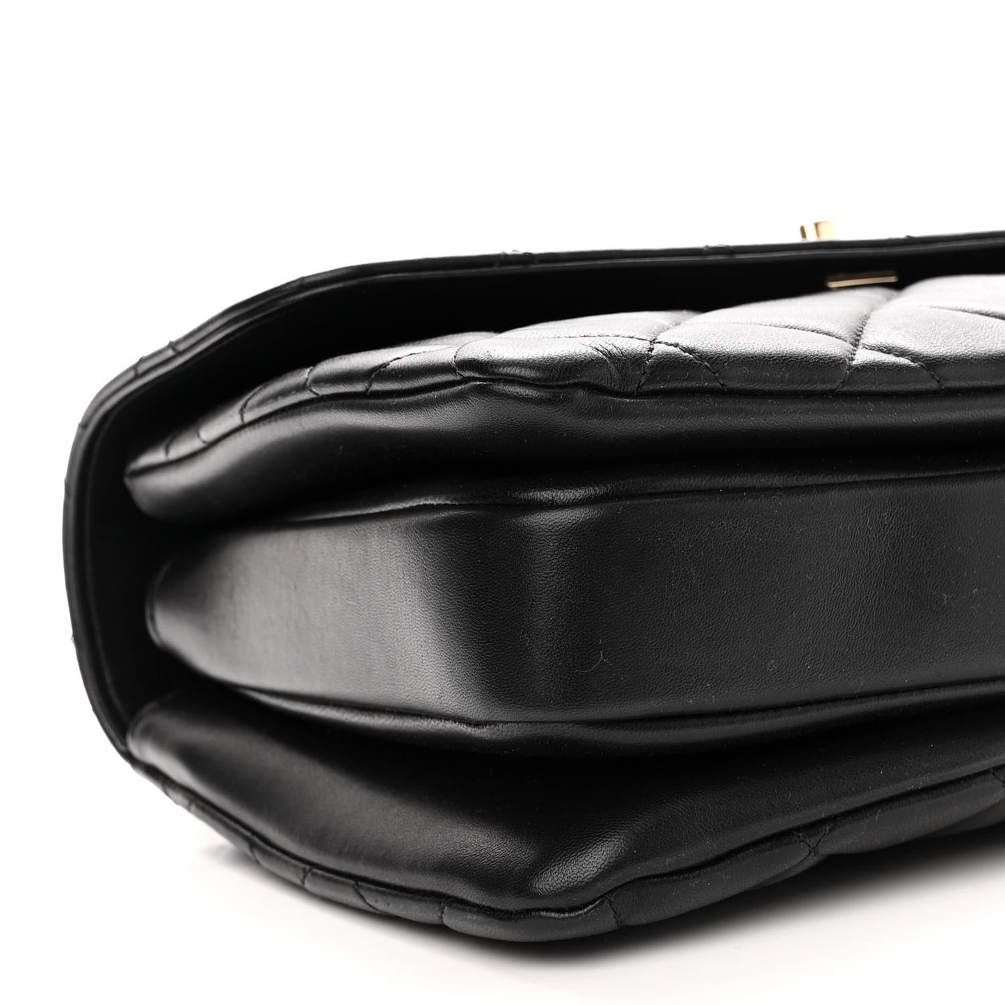 Lambskin Quilted Medium Trendy CC Flap Dual Handle Bag Black