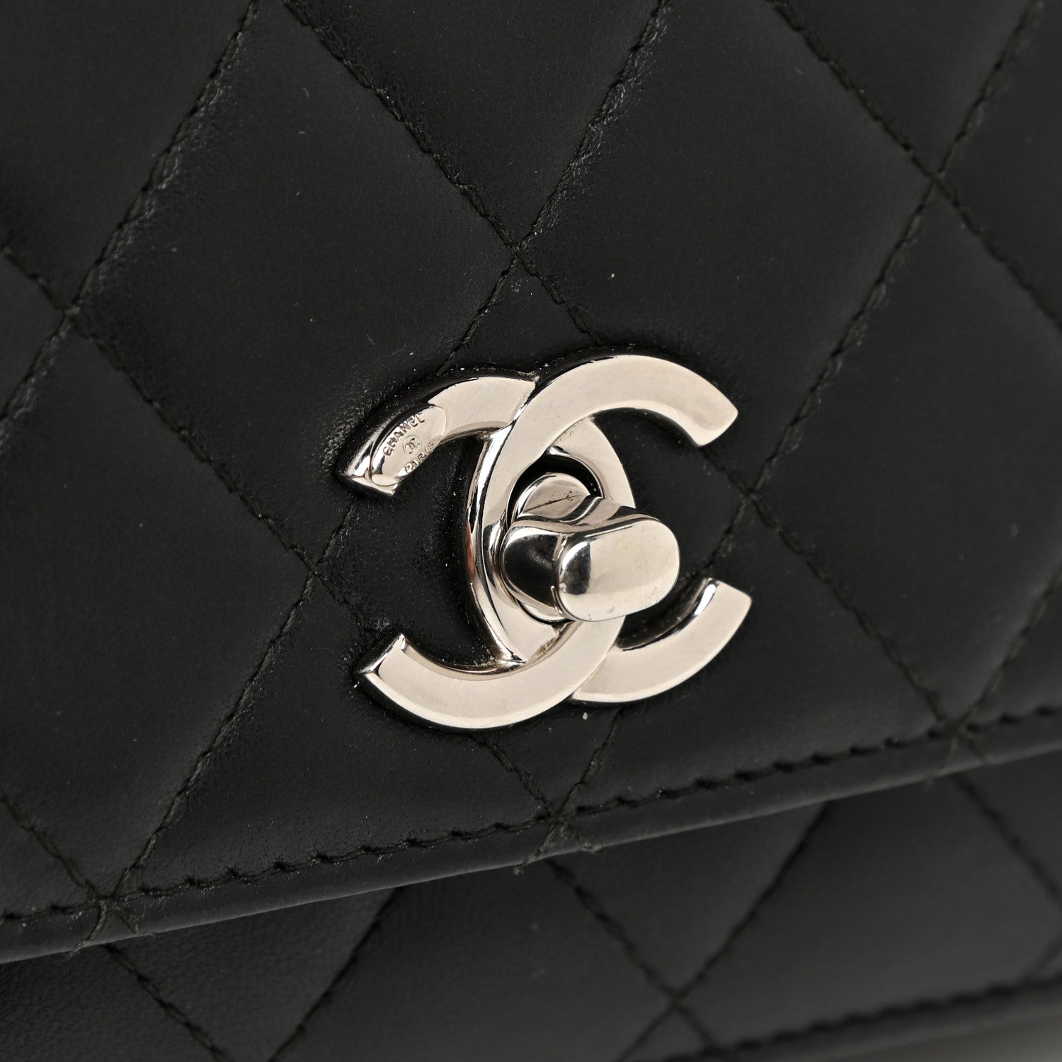 Chanel Lambskin Quilted Trendy CC Wallet On Chain WOC Black 14 of 22