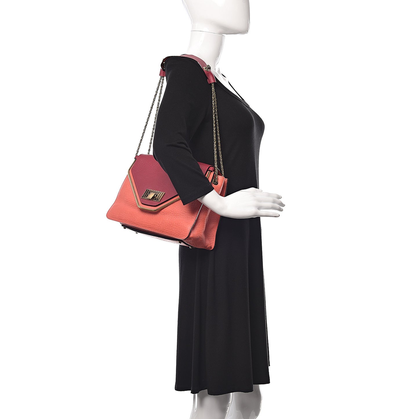 Grained Calfskin Medium Sally Flap Bag Cyclamen Lipstick