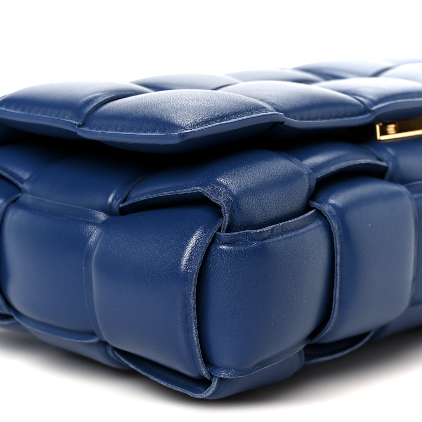 Nappa Maxi Intreccio Padded Cassette Crossbody Bag Deep Blue