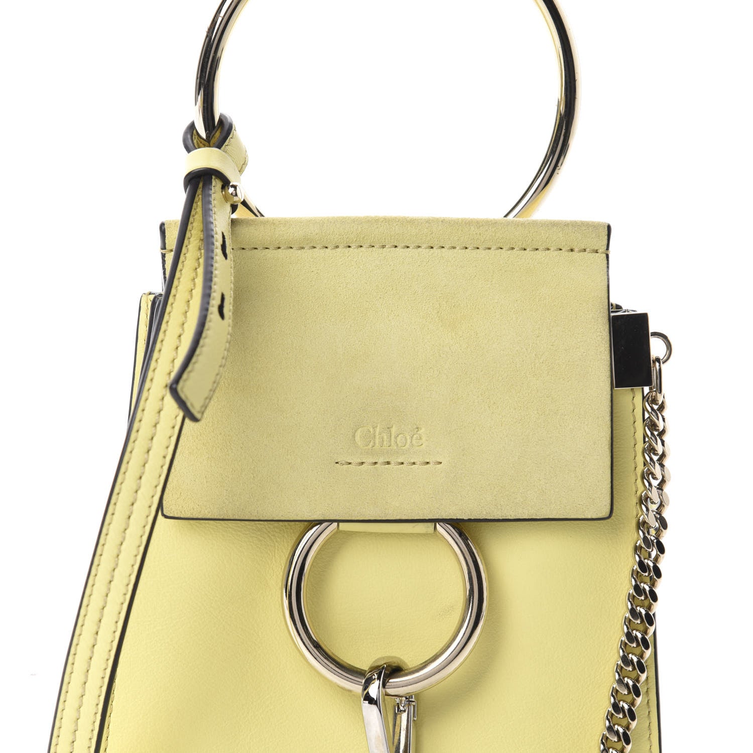Chloe Suede Calfskin Mini Faye Bracelet Bag Lemonade 12 of 12